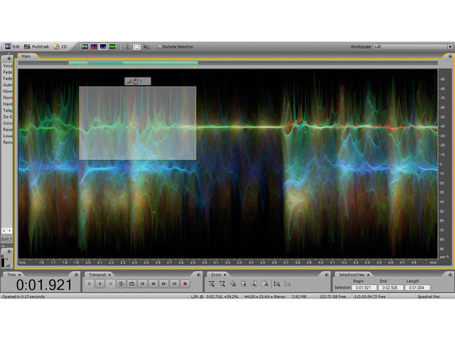 Adobe Audition 3. The Spectral Pan display.
